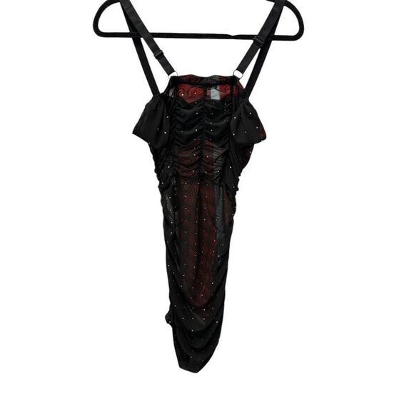 Danielle Guizio Lynx Embellished Mesh Dress XS Jennie Blackpink Mini crystal - Picture 7 of 13